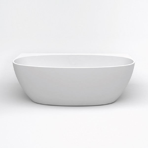 FABF Evelyn Back to Wall Bath, White Gloss 1500mm / 1700mm