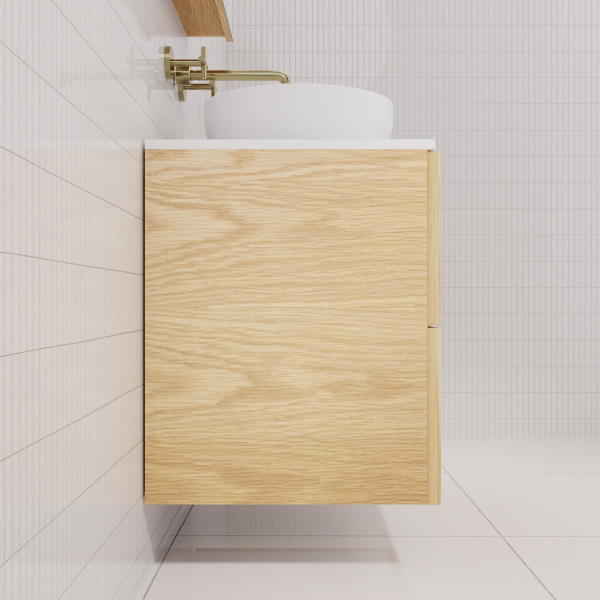 FABF Odesa Timber Veneer Vanity 1800mm Vanity, American White Oak / Add Top + Basin