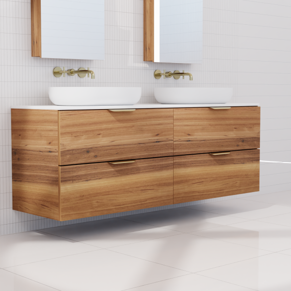 FABF Odesa Timber Veneer Vanity 1500mm Vanity, Blackbutt / Add Top + Basin