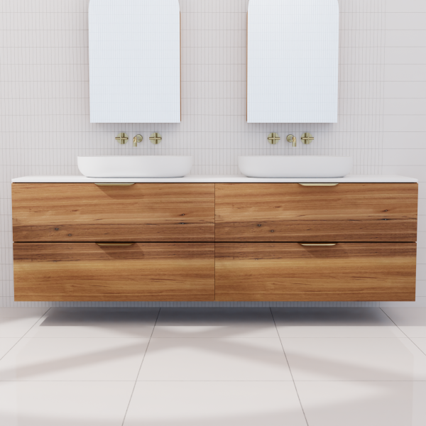 FABF Odesa Timber Veneer Vanity 1800mm Vanity, Blackbutt / Add Top + Basin