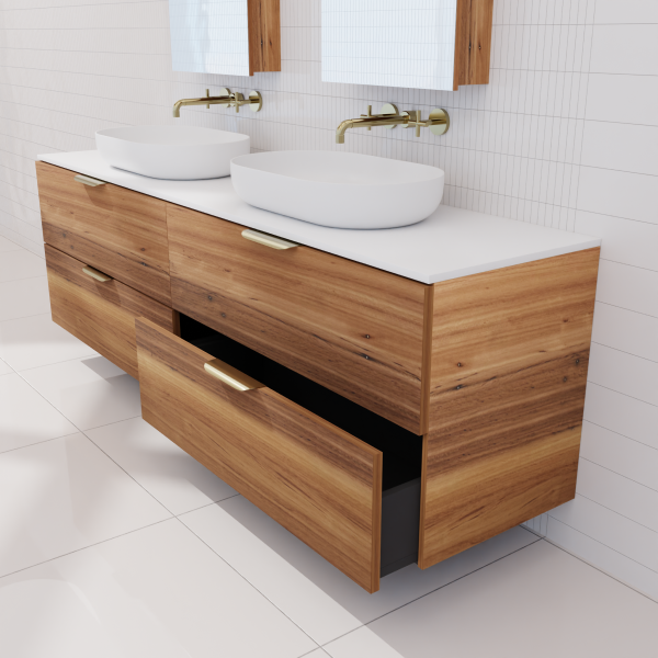 FABF Odesa Timber Veneer Vanity 1800mm Vanity, Blackbutt / Add Top + Basin
