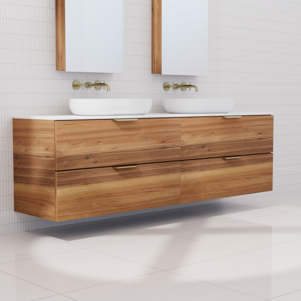 FABF Odesa Timber Veneer Vanity 1800mm Vanity, Blackbutt / Add Top + Basin