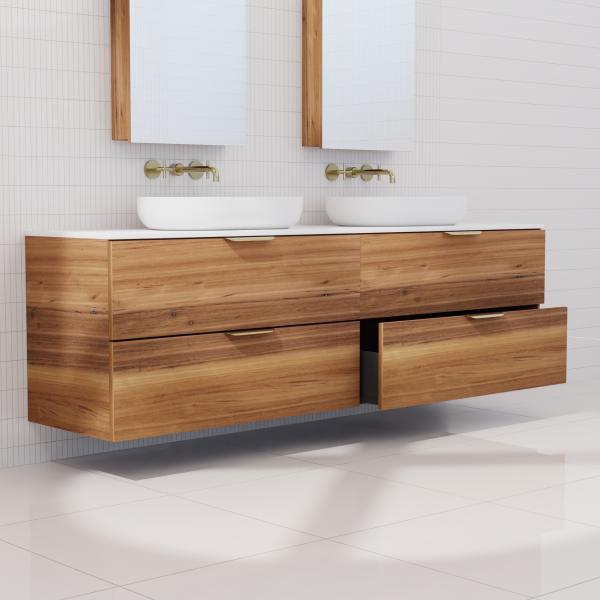 FABF Odesa Timber Veneer Vanity 1800mm Vanity, Blackbutt / Add Top + Basin
