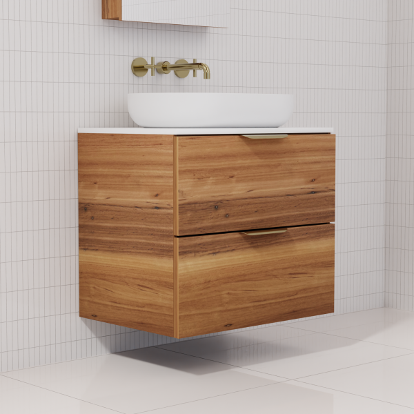 FABF Odesa Timber Veneer Vanity 600mm Vanity, Blackbutt / Add Top + Basin