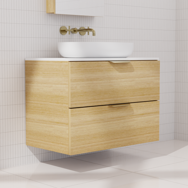 FABF Odesa Timber Veneer Vanity 750mm Vanity, Light Oak / Add Top + Basin