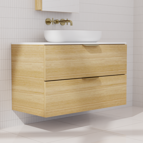 FABF Odesa Timber Veneer Vanity 900mm Vanity, Light Oak / Add Top + Basin