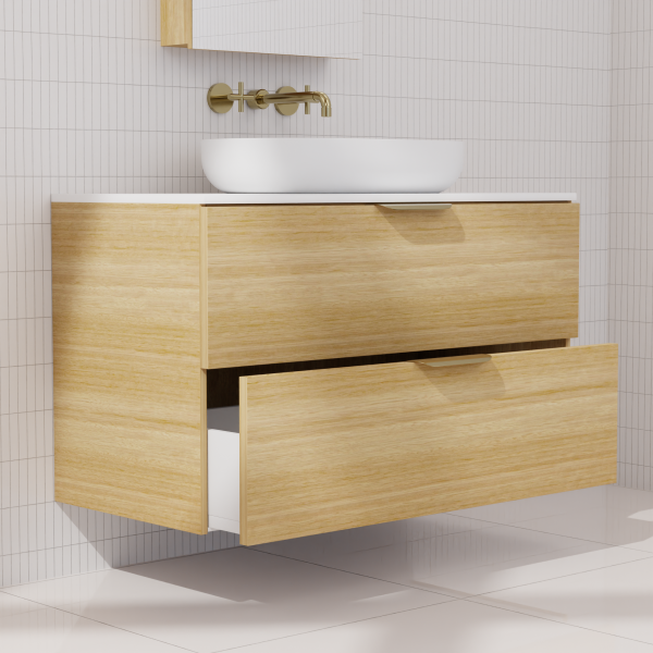 FABF Odesa Timber Veneer Vanity 900mm Vanity, Light Oak / Add Top + Basin
