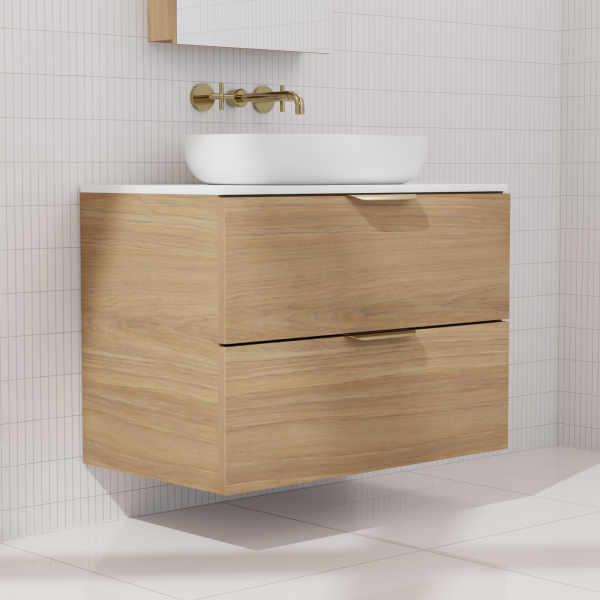 FABF Odesa Timber Veneer Vanity 750mm Vanity, Prime Oak / Add Top + Basin