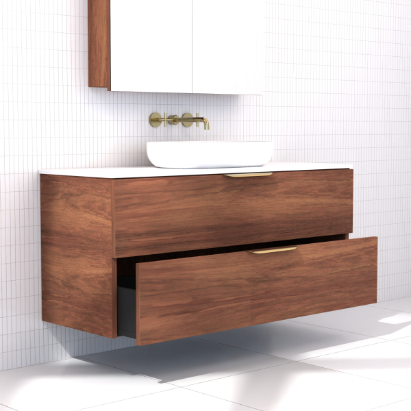 FABF Odesa Timber Veneer Vanity 1200mm Vanity, Tasmanian Blackwood / Add Top + Basin