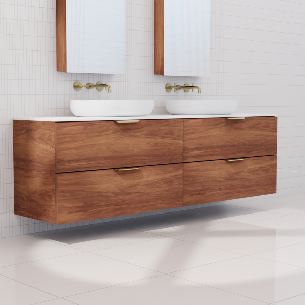 FABF Odesa Timber Veneer Vanity 1800mm Vanity, Tasmanian Blackwood / Add Top + Basin