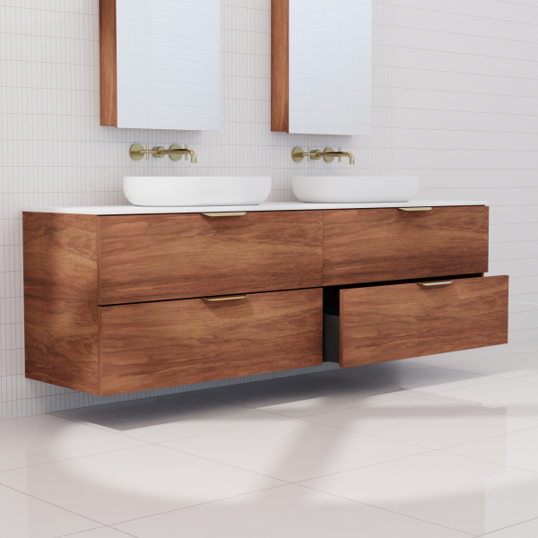 FABF Odesa Timber Veneer Vanity 1800mm Vanity, Tasmanian Blackwood / Add Top + Basin