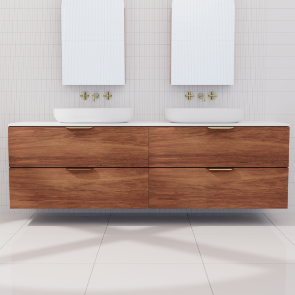 FABF Odesa Timber Veneer Vanity 1800mm Vanity, Tasmanian Blackwood / Add Top + Basin