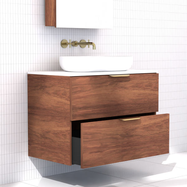 FABF Odesa Timber Veneer Vanity 750mm Vanity, Tasmanian Blackwood / Add Top + Basin