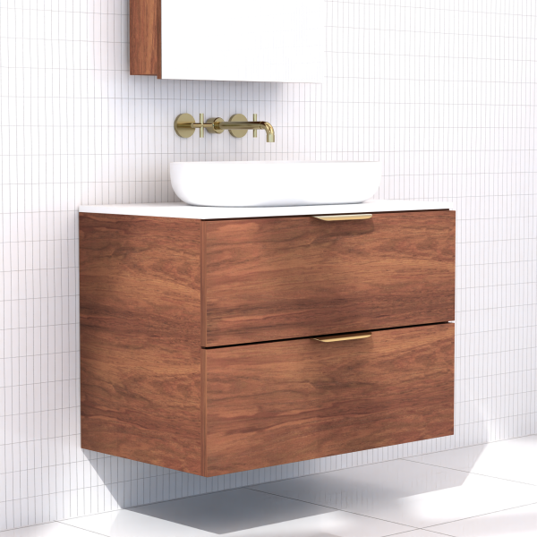 FABF Odesa Timber Veneer Vanity 750mm Vanity, Tasmanian Blackwood / Add Top + Basin
