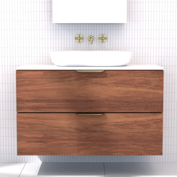 FABF Odesa Timber Veneer Vanity 900mm Vanity, Tasmanian Blackwood / Add Top + Basin