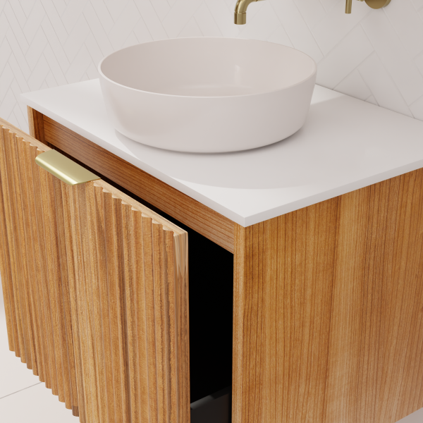 FABF Sophia Fluted Messmate Vanity 600mm Vanity / Add Top + Basin