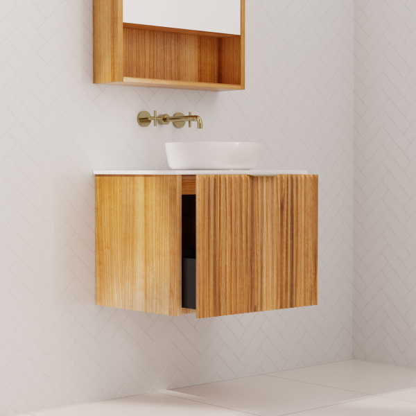 FABF Sophia Fluted Messmate Vanity 600mm Vanity / Add Top + Basin