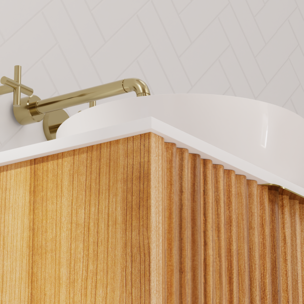FABF Sophia Fluted Messmate Vanity 600mm Vanity / Add Top + Basin
