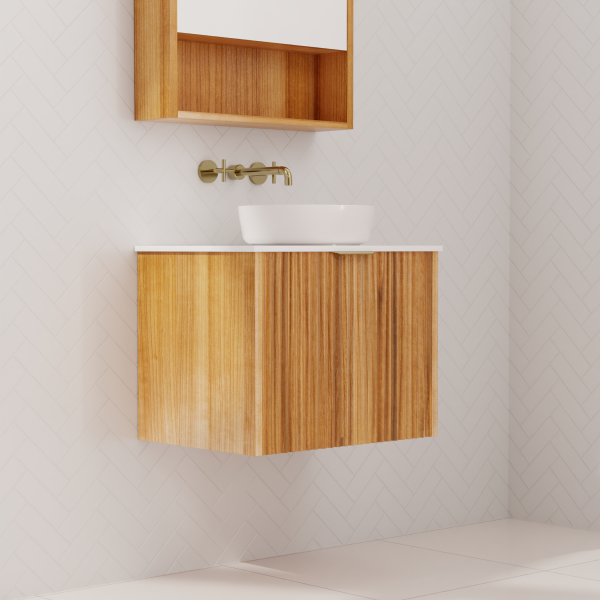 FABF Sophia Fluted Messmate Vanity 600mm Vanity / Add Top + Basin