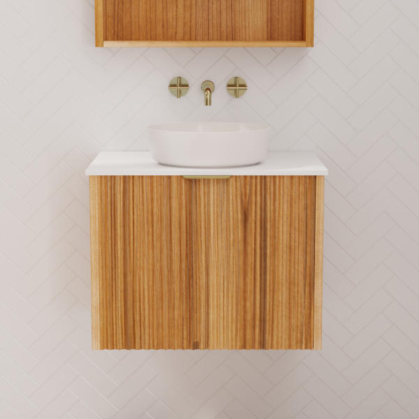 FABF Sophia Fluted Messmate Vanity 600mm Vanity / Add Top + Basin