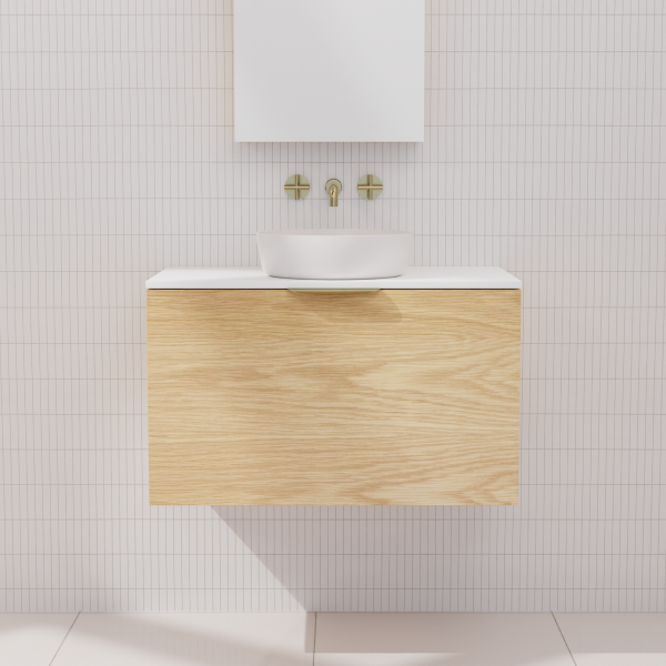 FABF Zoe Timber Veneer Vanity 750mm Vanity, American White Oak / Add Top + Basin