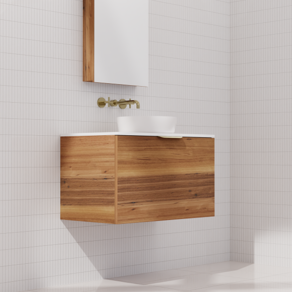 FABF Zoe Timber Veneer Vanity 750mm Vanity, Blackbutt / Add Top + Basin