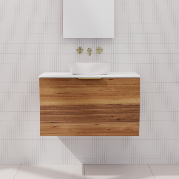 FABF Zoe Timber Veneer Vanity 750mm Vanity, Blackbutt / Add Top + Basin