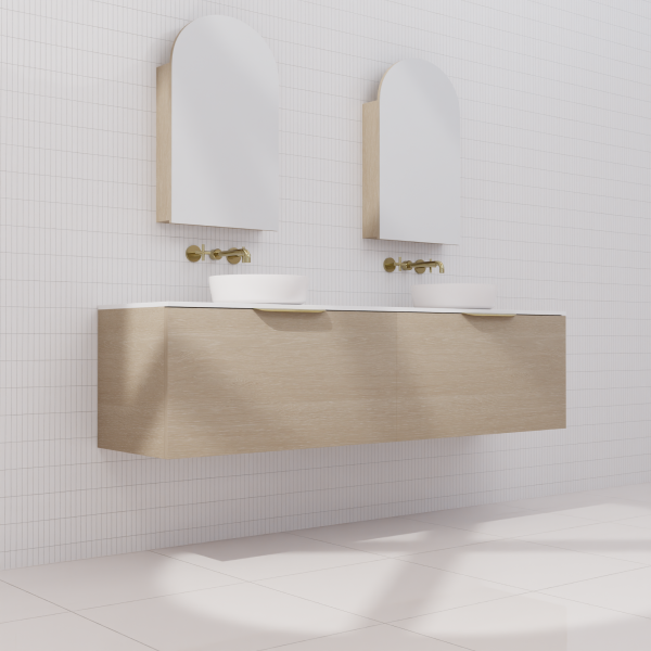 FABF Zoe Vanity 1800mm Vanity, Coastal Oak / Add Top + Basin