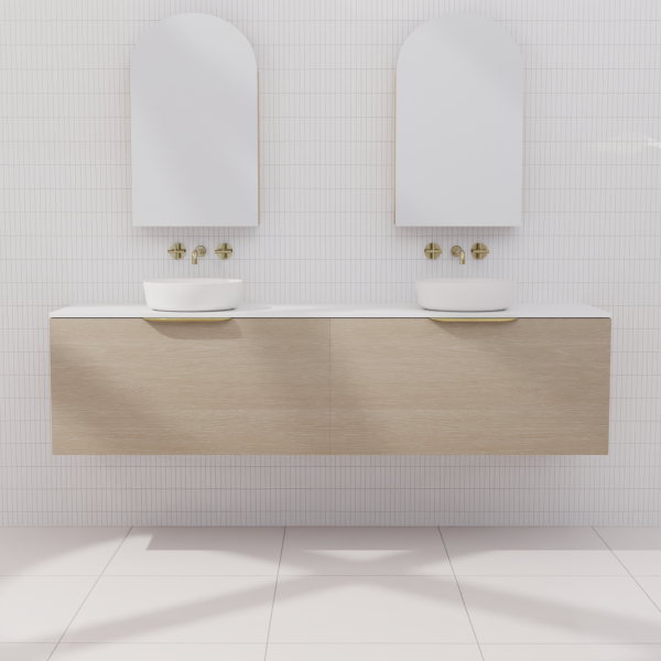 FABF Zoe Vanity 1800mm Vanity, Coastal Oak / Add Top + Basin