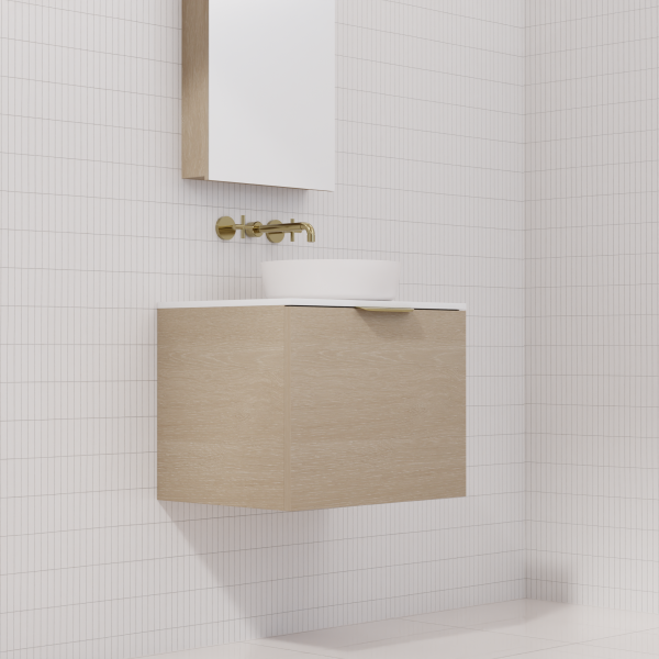 FABF Zoe Vanity 600mm Vanity, Coastal Oak / Add Top + Basin