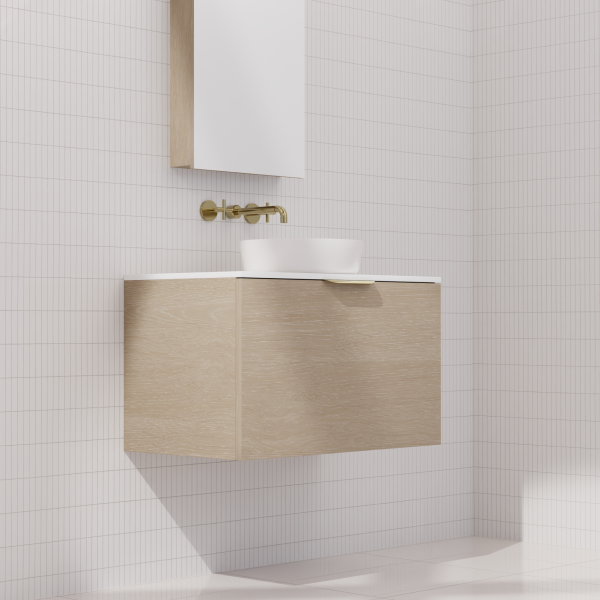 FABF Zoe Vanity 750mm Vanity, Coastal Oak / Add Top + Basin