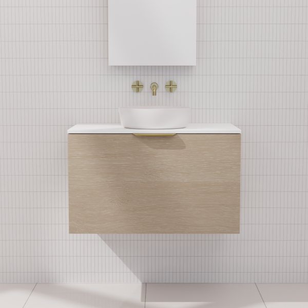 FABF Zoe Vanity 750mm Vanity, Coastal Oak / Add Top + Basin