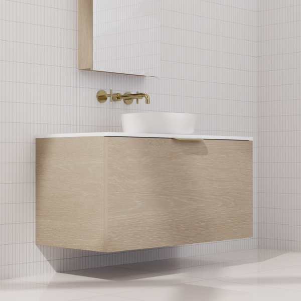 FABF Zoe Vanity 900mm Vanity, Coastal Oak / Add Top + Basin