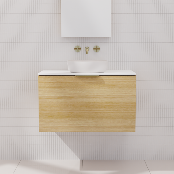 FABF Zoe Timber Veneer Vanity 750mm Vanity, Light Oak / Add Top + Basin