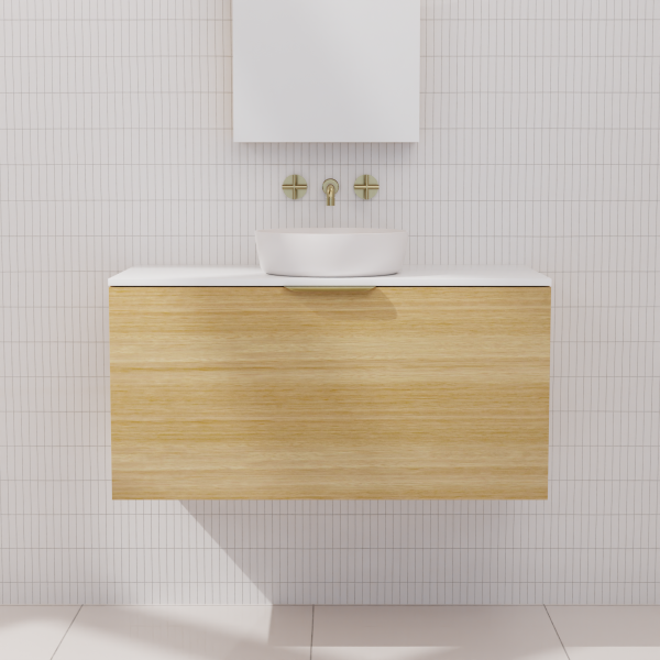 FABF Zoe Timber Veneer Vanity 900mm Vanity, Light Oak / Add Top + Basin
