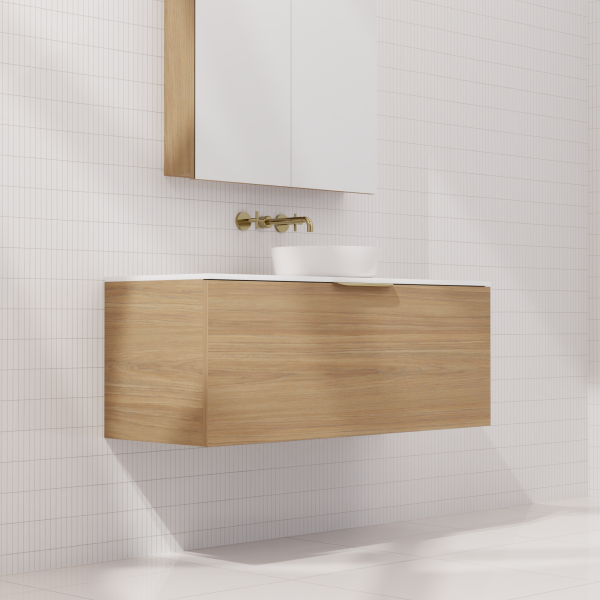FABF Zoe Vanity 1200mm Vanity, Prime Oak / Add Top + Basin