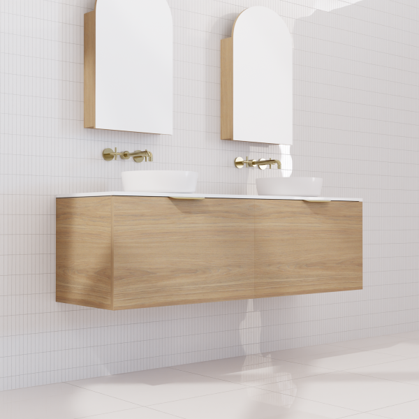 FABF Zoe Vanity 1500mm Vanity, Prime Oak / Add Top + Basin