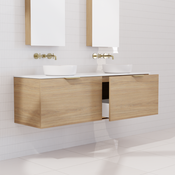 FABF Zoe Vanity 1500mm Vanity, Prime Oak / Add Top + Basin