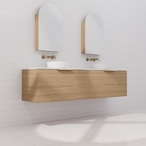 FABF Zoe Vanity 1800mm Vanity, Prime Oak / Add Top + Basin