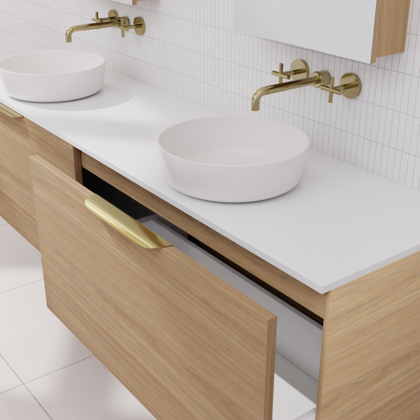 FABF Zoe Vanity 1800mm Vanity, Prime Oak / Add Top + Basin