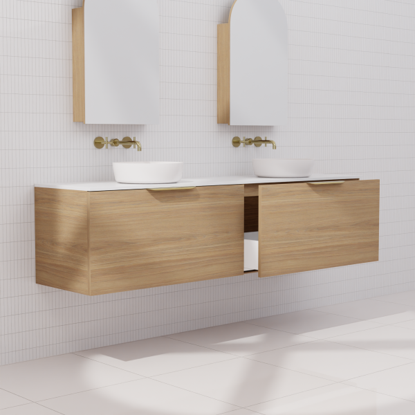 FABF Zoe Vanity 1800mm Vanity, Prime Oak / Add Top + Basin