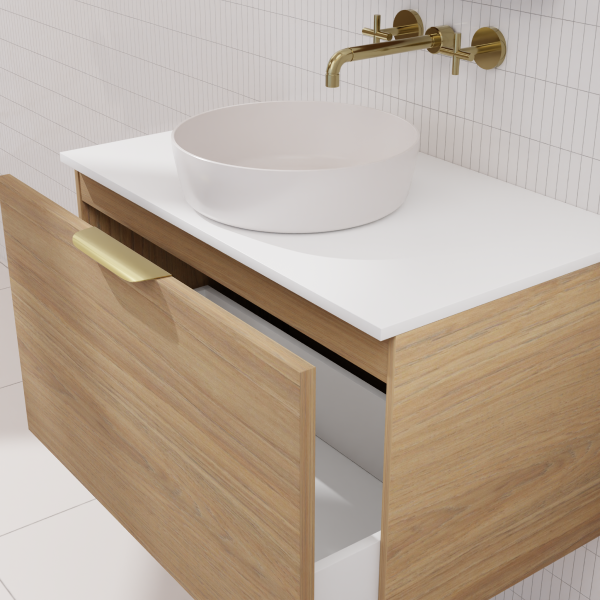 FABF Zoe Vanity 750mm Vanity, Prime Oak / Add Top + Basin