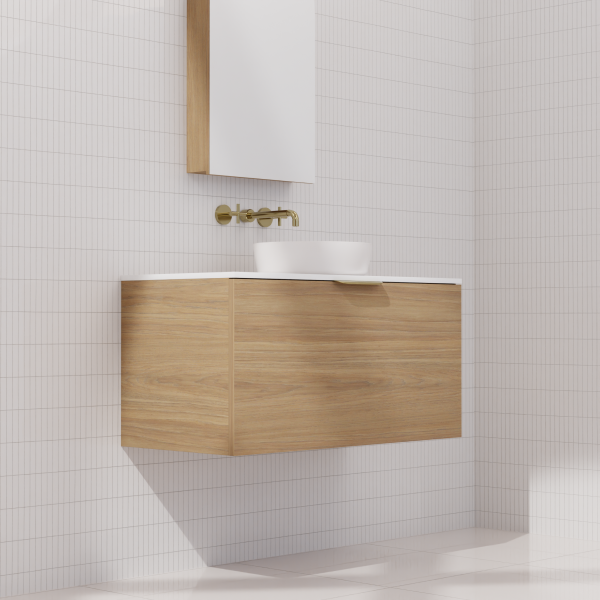 FABF Zoe Vanity 900mm Vanity, Prime Oak / Add Top + Basin