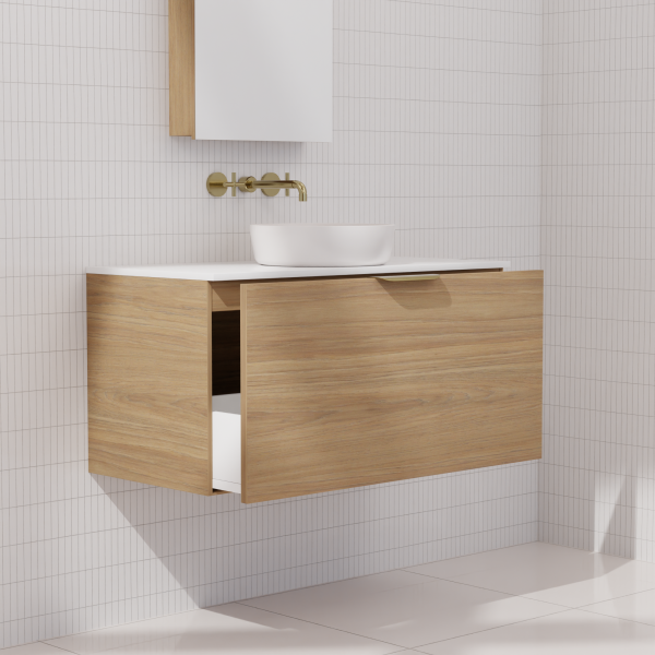 FABF Zoe Vanity 900mm Vanity, Prime Oak / Add Top + Basin