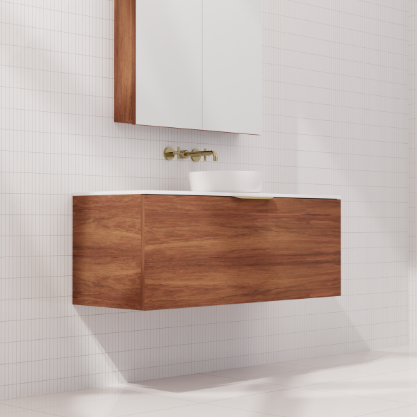 FABF Zoe Timber Veneer Vanity 1200mm Vanity, Tasmanian Blackwood / Add Top + Basin