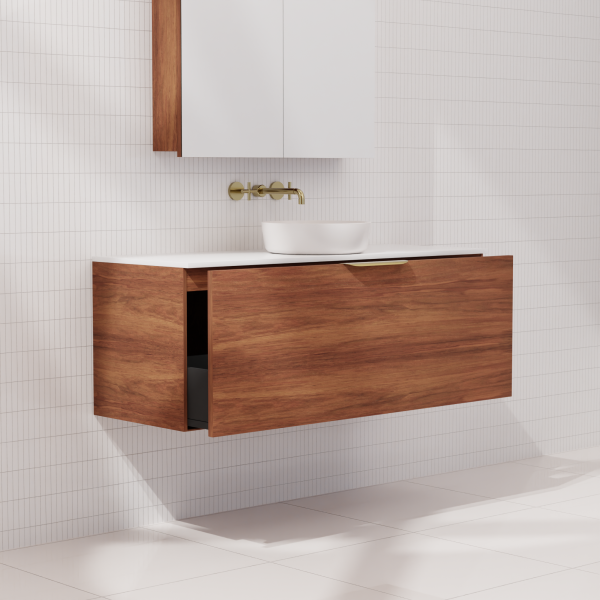 FABF Zoe Timber Veneer Vanity 1200mm Vanity, Tasmanian Blackwood / Add Top + Basin