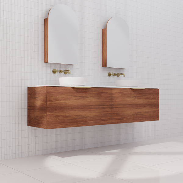 FABF Zoe Timber Veneer Vanity 1800mm Vanity, Tasmanian Blackwood / Add Top + Basin