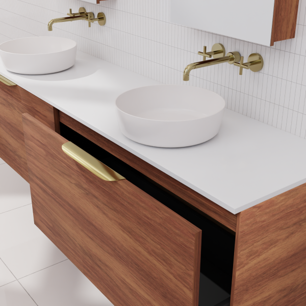 FABF Zoe Timber Veneer Vanity 1800mm Vanity, Tasmanian Blackwood / Add Top + Basin