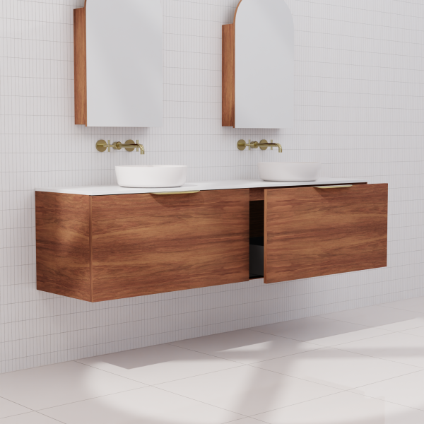 FABF Zoe Timber Veneer Vanity 1800mm Vanity, Tasmanian Blackwood / Add Top + Basin