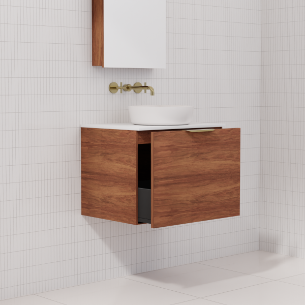 FABF Zoe Timber Veneer Vanity 600mm Vanity, Tasmanian Blackwood / Add Top + Basin